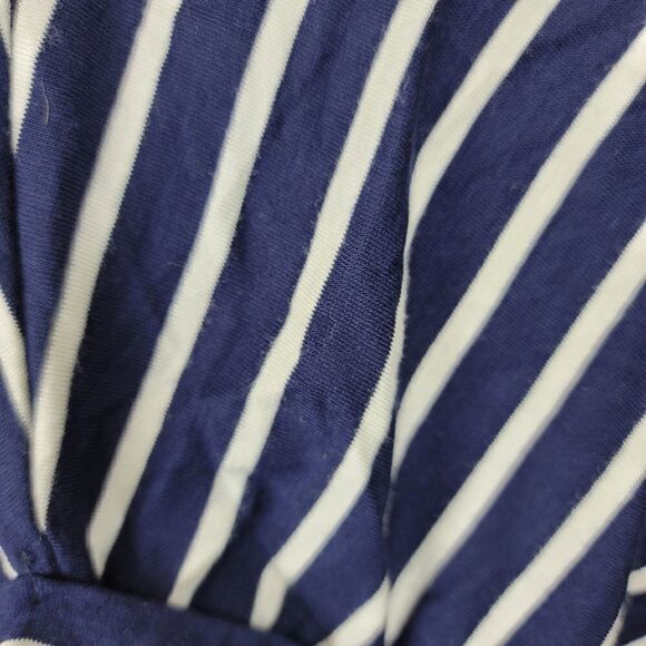 Gibson blue and white striped v neck tee - Picture 3 of 4